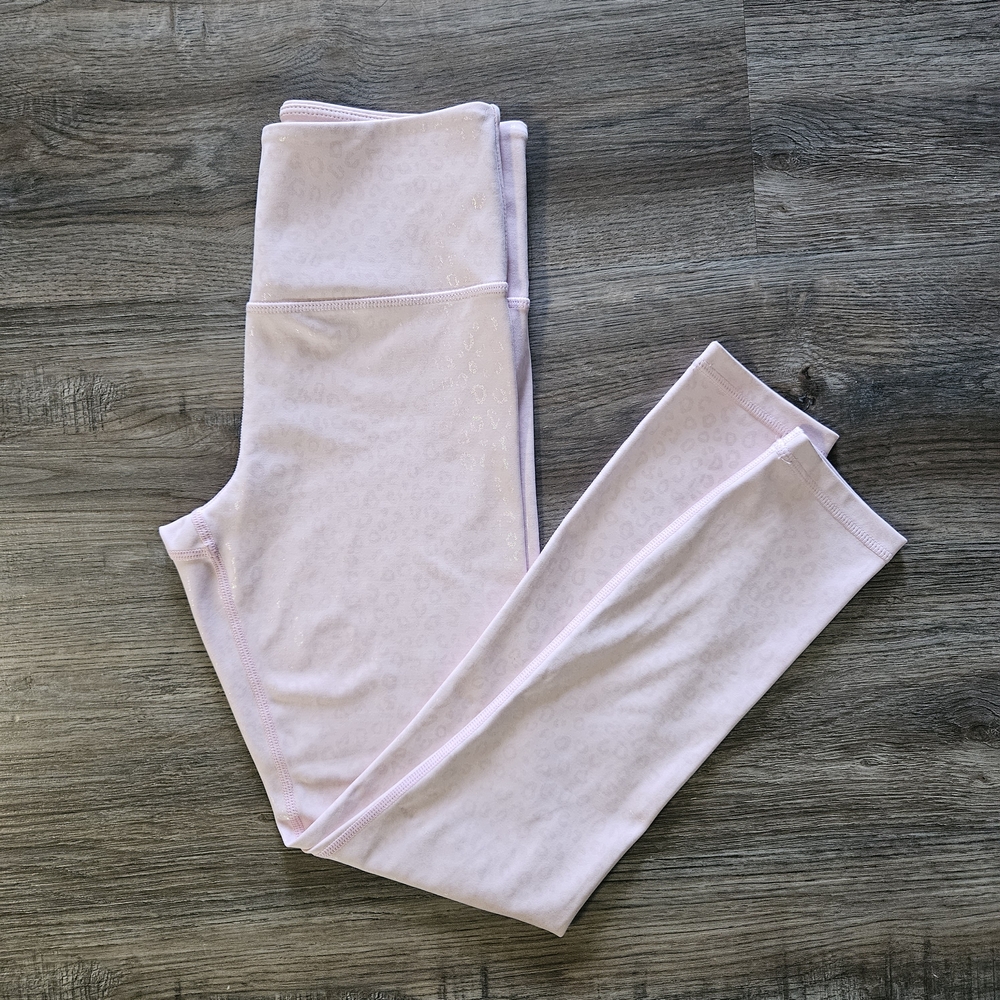 ZYIA Active Baby Pink Sparkly Cheetah Print‎ Yoga Leggings